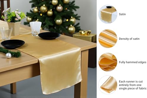 VDS Pack of 15 Satin Table Runners Charmeuse Sateen Silk Centerpiece