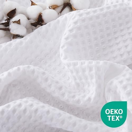 100% Egyptian Cotton Waffle Weave Blanket King Size for Bed, 320 GSM