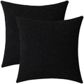 Jeneoo Black Decorative Square Thick Throw Pillow Covers Boucle Couch