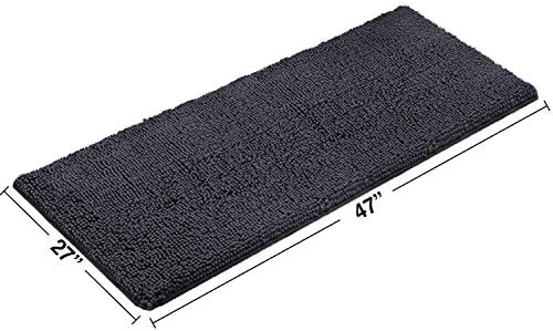 LuxUrux Charcoal Bath Mat Bundle - Plush Large Rug (27''x47'') &