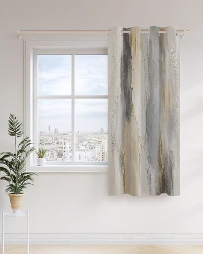 Textured Plaster Curtains 63 inches Long for Living Room Bedroom