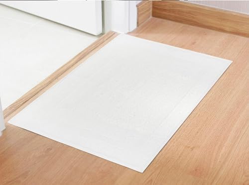 (Pack of 12 White Bath Mat Towels 20 x 30 Inches, Economy Hotel Bath Mats for Bathroom Floor, Hotel Quality & Absorbent Washable Bath Mats for Bathroom Tub