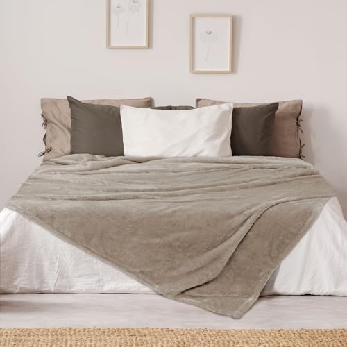 DEZ FURNISHINGS Ultra Soft Plush Fleece Throw Blanket, Double Sided
