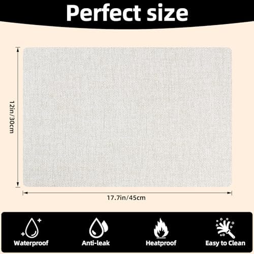 Vinyl Placemats Set of 6-12×17.7 Inch Waterproof & Heattable