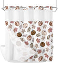 No Hook Vintage Pumpkins Fall Shower Curtain with Snap in Liner Set