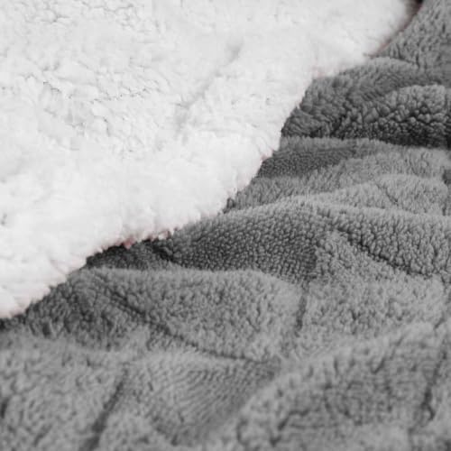 SUPERIOR Fleece Reversible Lattice Blanket, Decorative Blankets for