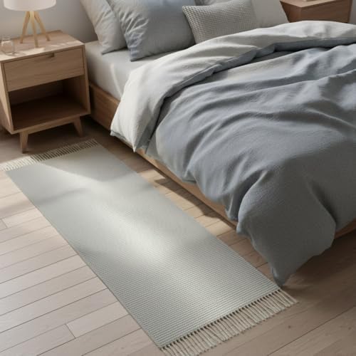 Grey Ombre Hallway Runner Rug 2'x5', Aesthetic Art Farmhouse Gradient