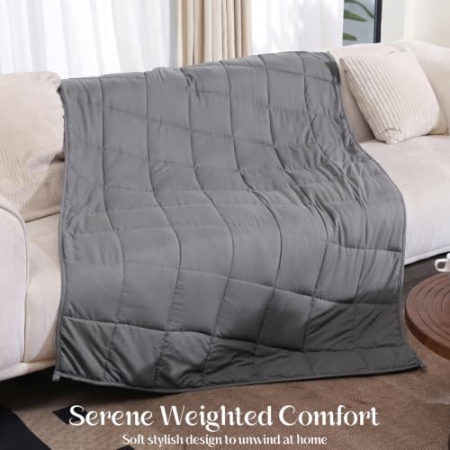 Weighted Blanket with Sleep Mask Twin Size 15lbs 48'' x 72'', Soft