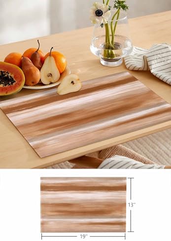 Brown Foggy Ombre Table Runner and Placemats Set of 6 Contemporary