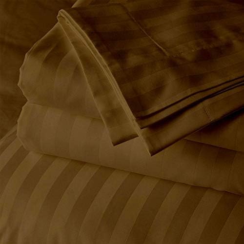 ARlinen 100% Cotton Sheet Taupe Stripe Full -Sheets Set, 4-Piece