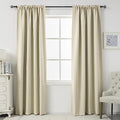 DUALIFE Cream Beige Curtains 72 Inch Length Blackout Window Curtain