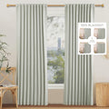 63 Inches Long Room Darkening Curtains 4 in 1 Header, 2 Panels