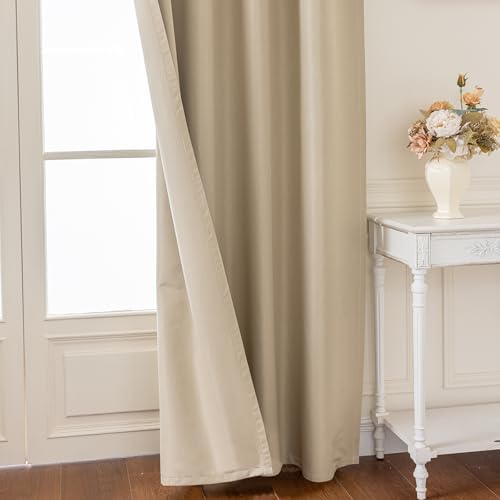 100% Blackout Curtains 72 inches Long 2 Panels Set for Living