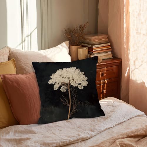 Vintage Pillow Cover, Floral Botanical Throw Pillow Case 18x18 Inch