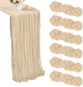 6 Pack Beige Cheesecloth Table Runner 35x120 Inch Gauze Rustic Boho
