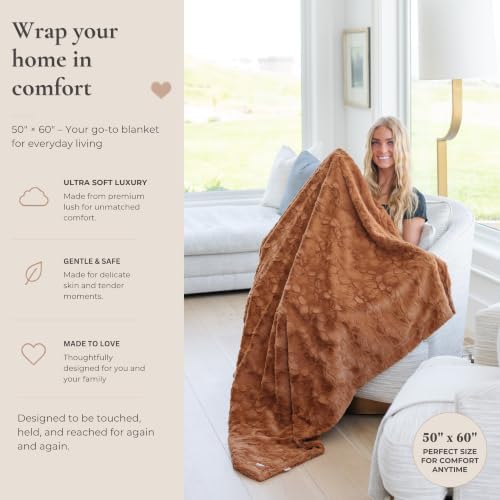 GRACED SOFT LUXURIES Faux Fur Blanket Cozy Camel Sofa Bed 50x60