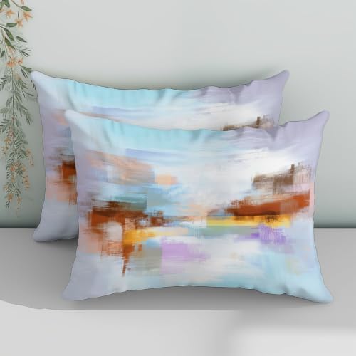 King Duvet Cover Set Soft Microfiber Abstract Patterns Light Color
