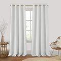 HOMEIDEAS 100% Blackout Ivory Linen 52'' X 108'' Curtains 2 Panels