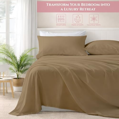 Sheets Full XL Size Bed Sheets-100% Long Staple Soft Egyptian Cotton