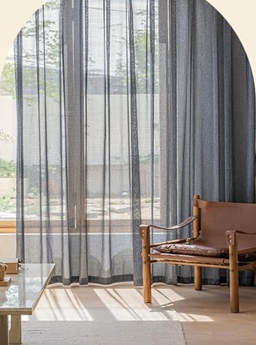Beydodo Curtains Living Room 63 Inch Length, Window Curtains Semi