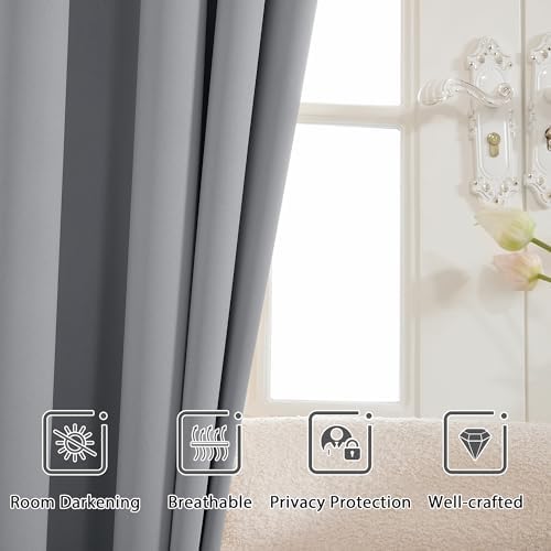2 Panels Room Darkening Thermal Insulated Grommet Window Blackout