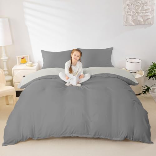 Castle Fairy Neutral Muted Shade 3 Pcs Boys Girls Duvet Cover Set King
