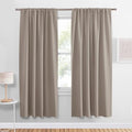 PONY DANCE Taupe Blackout Curtains for Bedroom 72 inches Long, Rod