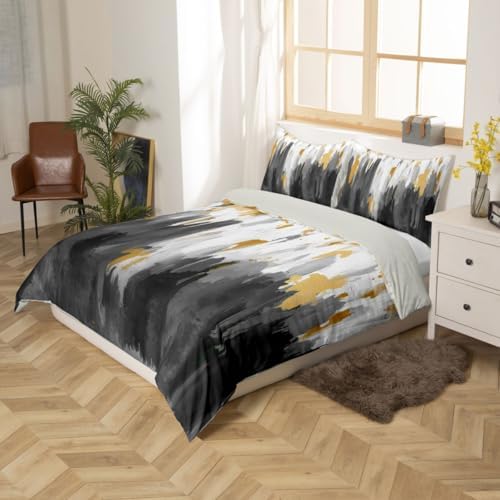 jejeloiu Abstact Duvet Cover Queen Size Geometric Comforter Cover for