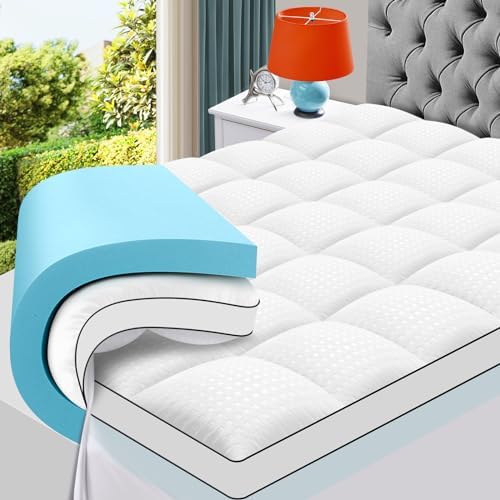 MASVIS Queen Size Dual Layer 4 Inch Memory Foam Mattress Topper