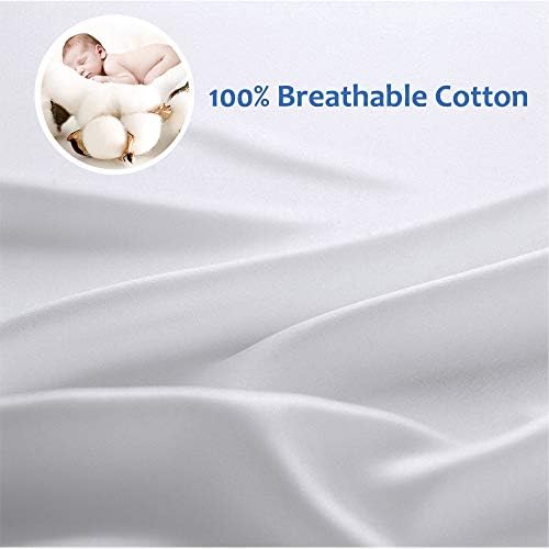 Precoco Queen Pillow Cases Set of 2 | 100% Cotton White Pillowcases