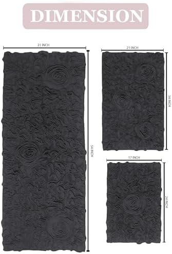 Home Weavers Modesto Bath Rug 100% Cotton Bathroom Rugs Set, Washable