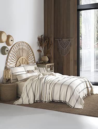 Handmade Undyed Natural Pure Cotton California King Bedspread with