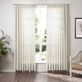 TWOPAGES Sand Beige Linen Pinch Pleated Light Filtering Curtain