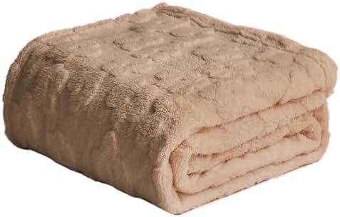 FY FIBER HOUSE Ultra Soft Fuzzy King Blanket, 90"x108", Khaki