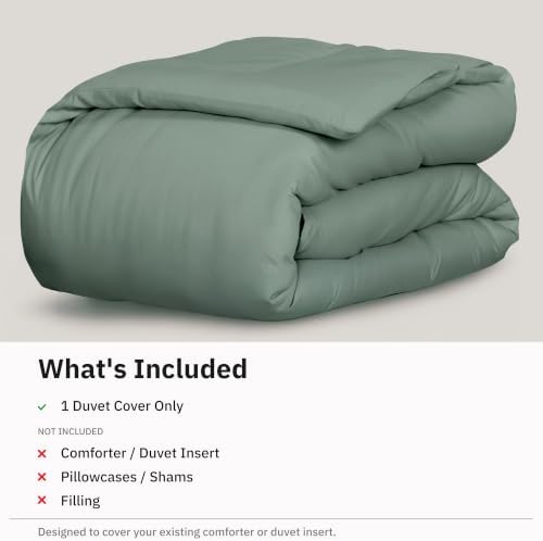 California Design Den Luxury King Size Duvet Cover, Sage Green