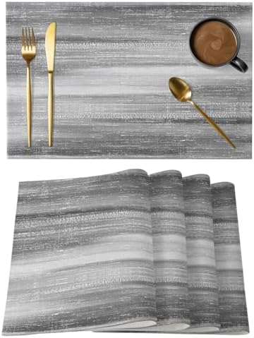 Gray Gradient Placemats Set of 8, Minimalist Industrial Modern Summer