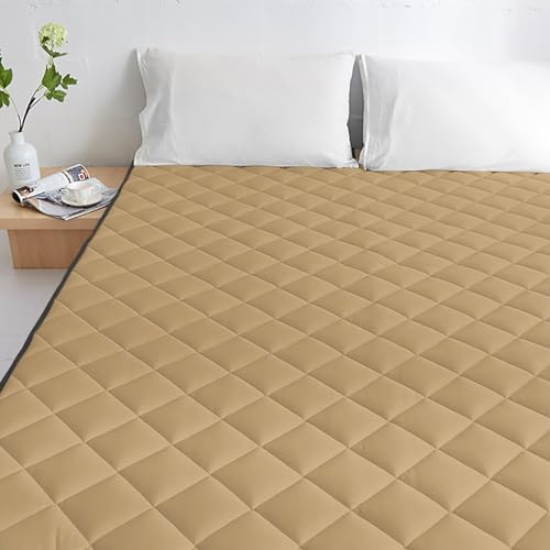 T&H XHome Beige Quilt California King Luxury Quilted Comforter