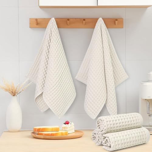 Jacquotha Waffle Hand Towels 5-Piece (Mist White) – Cotton