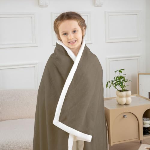 Feelyou Taupe for Kids Adults Sherpa Blanket Plush Fuzzy Twin 60"x80"