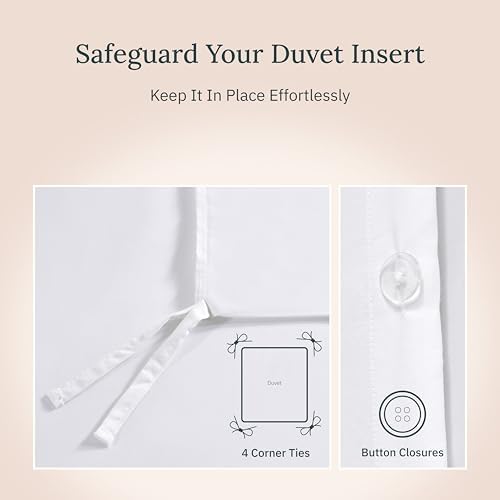 Luxurious Hidden Button Closure Duvet Cover Set, Comfy and Breathable