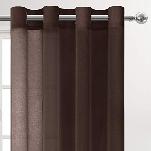 DWCN Semi Sheer Curtains, Grommet Top Window Curtains for Bedroom