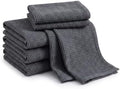 Kitchen Dish Cloths Waffle Weave Cotton Towels 12x12in Dark Grey