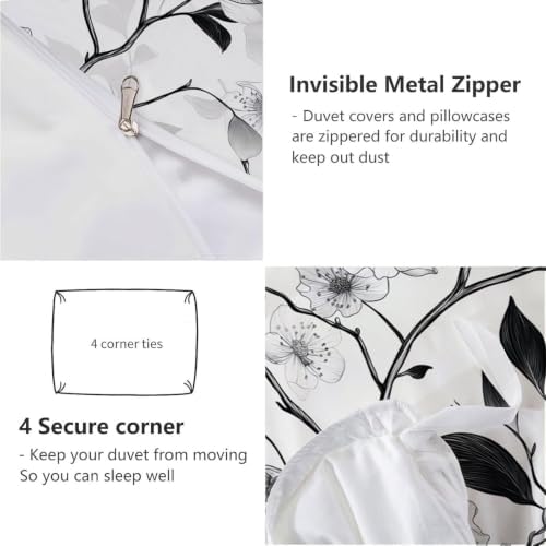 Modern Minimalism Reversible Duvet Cover - Flower and Plant Line