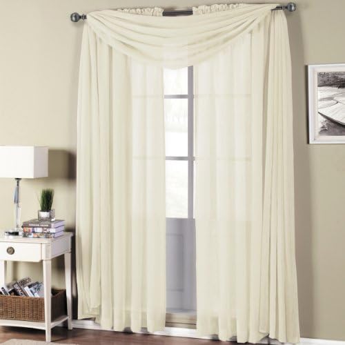 Royal Hotel Luxury Abri Top Rod Pocket, Crushed Sheer Curtains