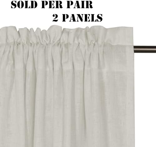 H.VERSAILTEX Linen Curtains Elegant Natural Linen Semi Sheer Curtains