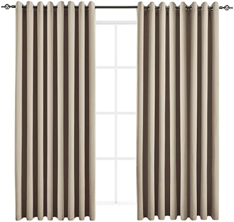 Blackout Curtains for Bedroom 2 Panels 108 W x 84 L Inches Beige