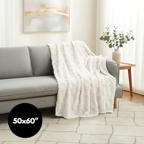 Americanflat 50x60 Jacquard Fleece Throw Blanket - Soft and Breathable