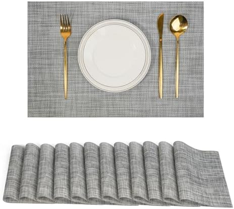 Placemats Set of 12, Gray