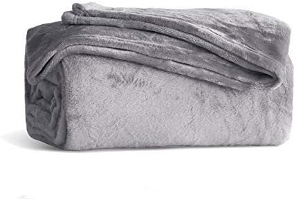 KMUSET Fleece Blanket Grey Queen Size Lightweight Cozy Plush