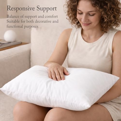 puredown® Lumbar Pillow Inserts 12 x 20 (Pack of 2, White), Filled